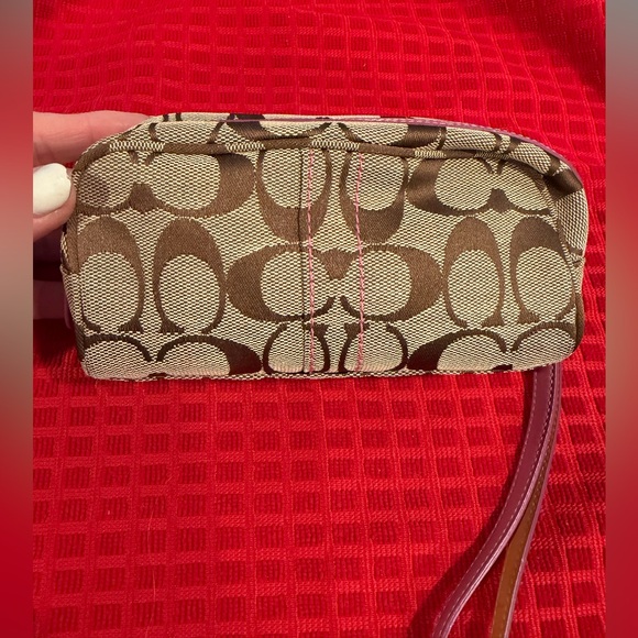 Coach Brown and Pink Patterned Wristlet - Picture 4 of 8